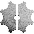 Ekena Millwork Antilles Ceiling Medallion, Two Piece (Fits Canopies up to 6"), 38 1/4"OD x 6"ID x 1 1/2"P CM38AN2-06000